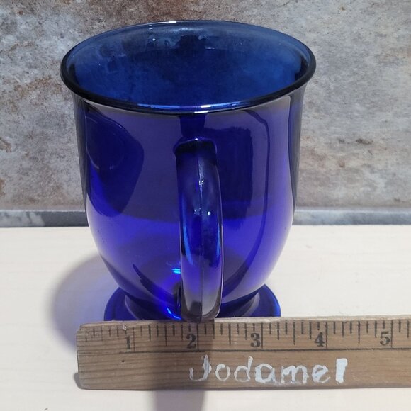Vintage Starbucks Cobalt Blue Glass Pedestal Mug - Picture 10 of 10